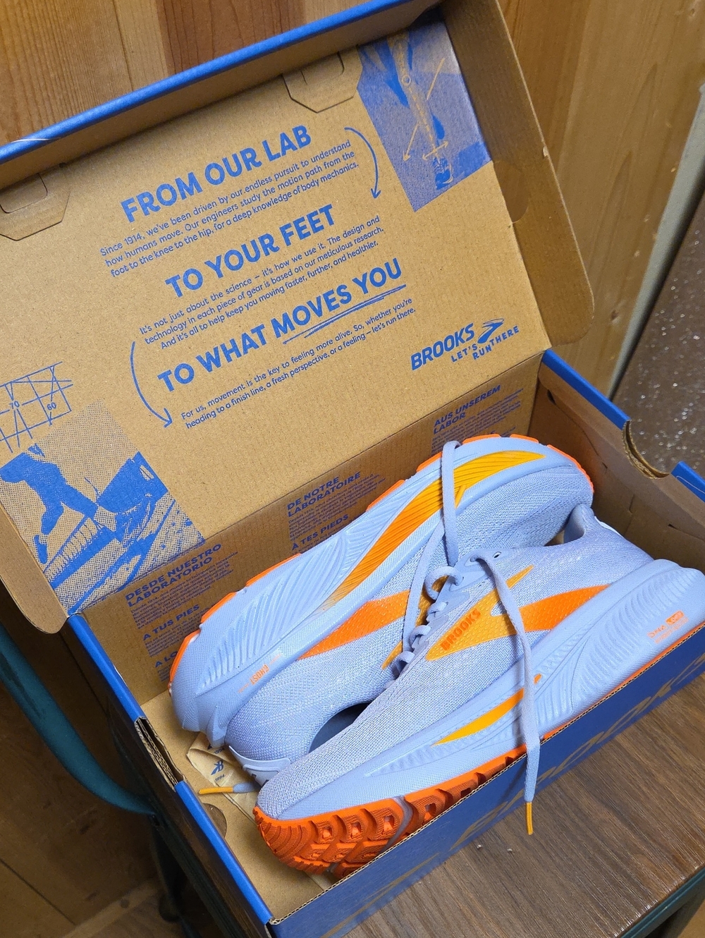 Brooks Sneakers in Light Blue with Orange Accents